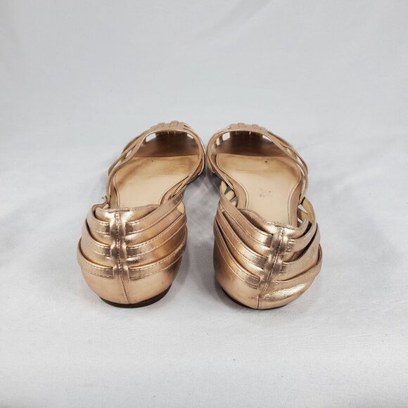Coach Women's Lottie Rose Gold Metallic Woven Shoes Flats Slip On size 8 - Picture 4 of 10